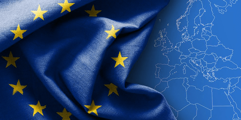 EU Flag and Map